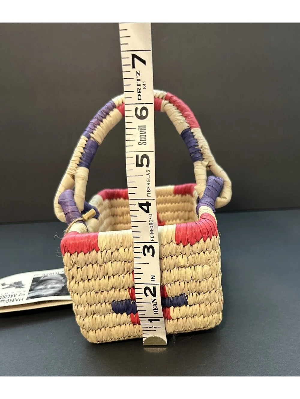 NWT Ten by Three Handmade Decorative Miniature Handwoven Basket Bangladesh